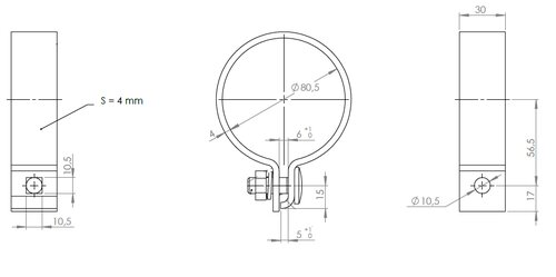 DIN Clamp for Mercedes, Ø=80.5 / L=30 mm, ALU