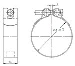 PipeFit Clamp, Ø=100 / L=35 mm, INOX