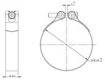 TightFit Clamp for Leyland, Ø=102-106 mm, INOX