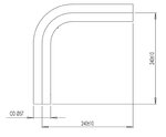 90° Exhaust Bend, OD=57 / L=240, ALU