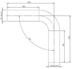 90° Exhaust Bend, OD=63.5 / L=265, ALU