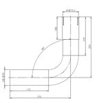 90° Exhaust Bend, OD/ID=70/70.3, L=270, ALU