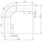 90° Exhaust Bend, OD=65 / L=265, ALU