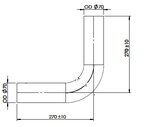 90° Exhaust Bend, OD=70 / L=270, ALU