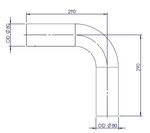 90° Exhaust Bend, OD=80 / L=290, ALU