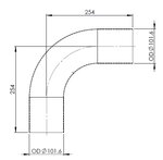 90° Exhaust Bend, OD=101.6 / L=254, ALU