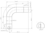 90° Exhaust Bend, OD/ID=108/108.5, L=400, ALU