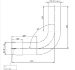 90ø Exhaust Bend, OD/ID=114.3/114.8, L=390, ALU