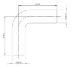 90° Exhaust Bend, OD=127 / L=415, ALU