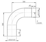 90° Exhaust Bend, OD/ID=127/128, L=330, ALU