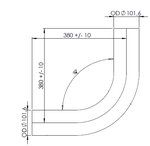 90° Exhaust Bend, OD=101.6 / L=380, SS