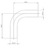 90° Exhaust Bend, OD=114.3 / L=400, SS