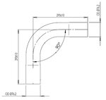 90° Exhaust Bend, OD=76.2 / L=295, SS