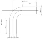 90° Exhaust Bend, OD=127 / L=415, SS