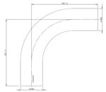 90° Exhaust Bend, OD=88.9 / L=320, SS