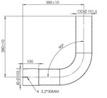 90° Exhaust Bend, OD/ID=101.6/102.1, L=380, SS