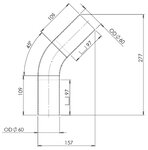 TUBE UNIVERSEL- COUDE 45'/dia 60-0 (OD/OD)