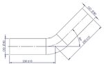 45ø Exhaust Bend, OD=80 / L=230, ALU