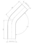 45° Exhaust Bend, OD=101.6 / L=235, ALU