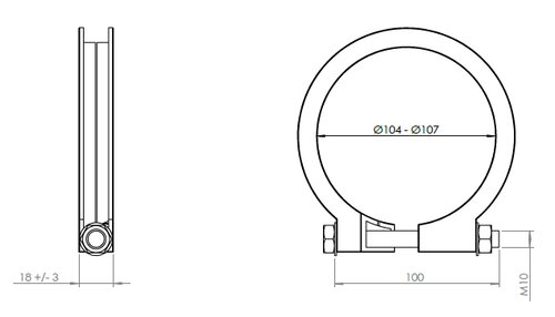 ACCESSOIRE COLLIER-RENAULT-UNIVERSEL-VOLVO-dia104-107 MM COLLIERS  475499