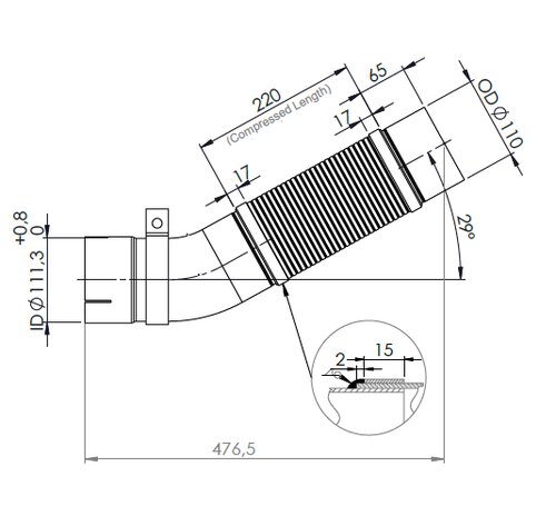 Pipe for Mercedes, E-line