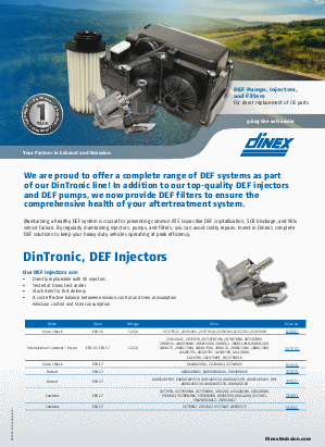 Dinex DEF Injector and Pumps - North America