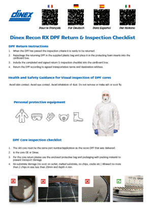 DPF Recon Inspection list