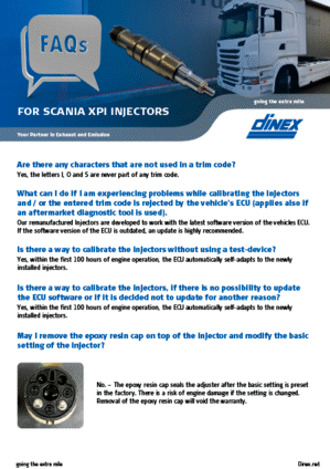 Diesel Injector FAQ for Scania XPI