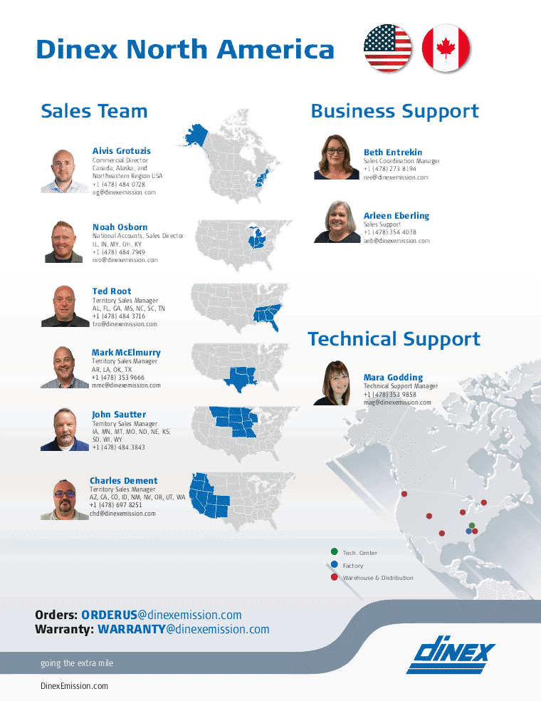 Dinex Emission Inc. - North American Aftermarket Contacts