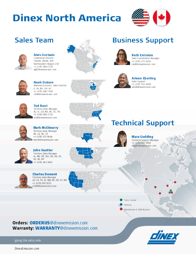 Dinex Emission Inc. - North American Aftermarket Contacts