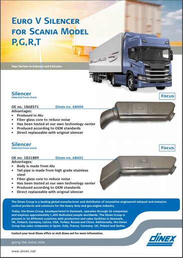 Dinex EURO V Silencer for Scania