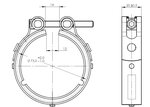 Heavy Duty V-Clamp for Mercedes, Ø=54 / L=20, INOX