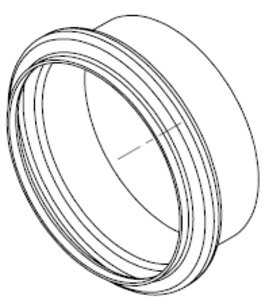 Pipe Connection Male, Ø=127 / L=55 mm, INOX