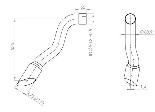 TUBE AVANT-MERCEDES-NEOPLAN-930.492.1301