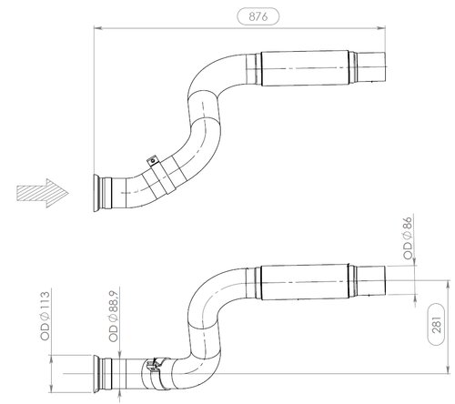 TUBE AVANT-MERCEDES-NEOPLAN-970.490.1719