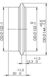 VULST/FLARED END D122 mm INOX