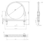 U-Bolt Clamp, Ø=127 / L=165, M8, INOX