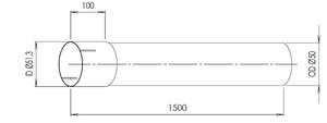 TUBE UNIVERSEL- dia 50   (2")    150 CM ALU