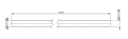 Exhaust Pipe, OD=108 / L=2000, SPD