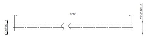 Exhaust Pipe, OD=101.6 / L=2000, INOX