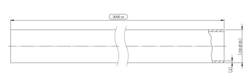 Exhaust Pipe, OD=35 / L=2000, SPD