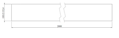 Exhaust Pipe, OD=152.4 / L=2000, ALU