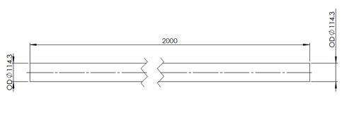 Exhaust Pipe, OD=114.3 / L=2000, INOX