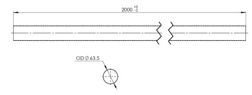 Exhaust Pipe, OD=63 / L=2000, INOX