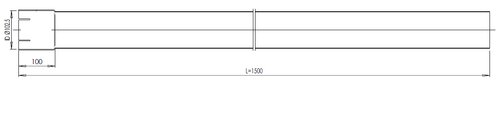 Extension Pipe, OD/ID=101.6/102.1 / L=1500, INOX