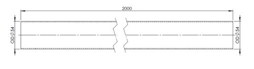 Exhaust Pipe, OD=54 / L=2000, SPD