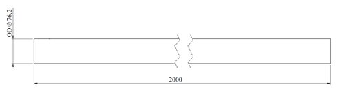 Exhaust Pipe, OD=76.2 / L=2000, SPD