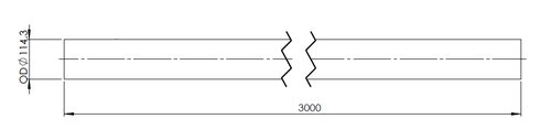 Exhaust Pipe, OD=114.3 / L=3000, SPD