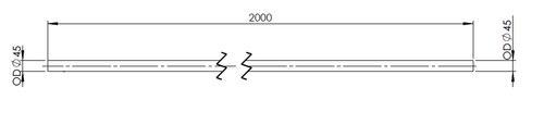 Exhaust Pipe, OD=45 / L=2000, SPD