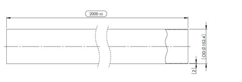 Exhaust Pipe, OD=152.4 / L=2000, SPD